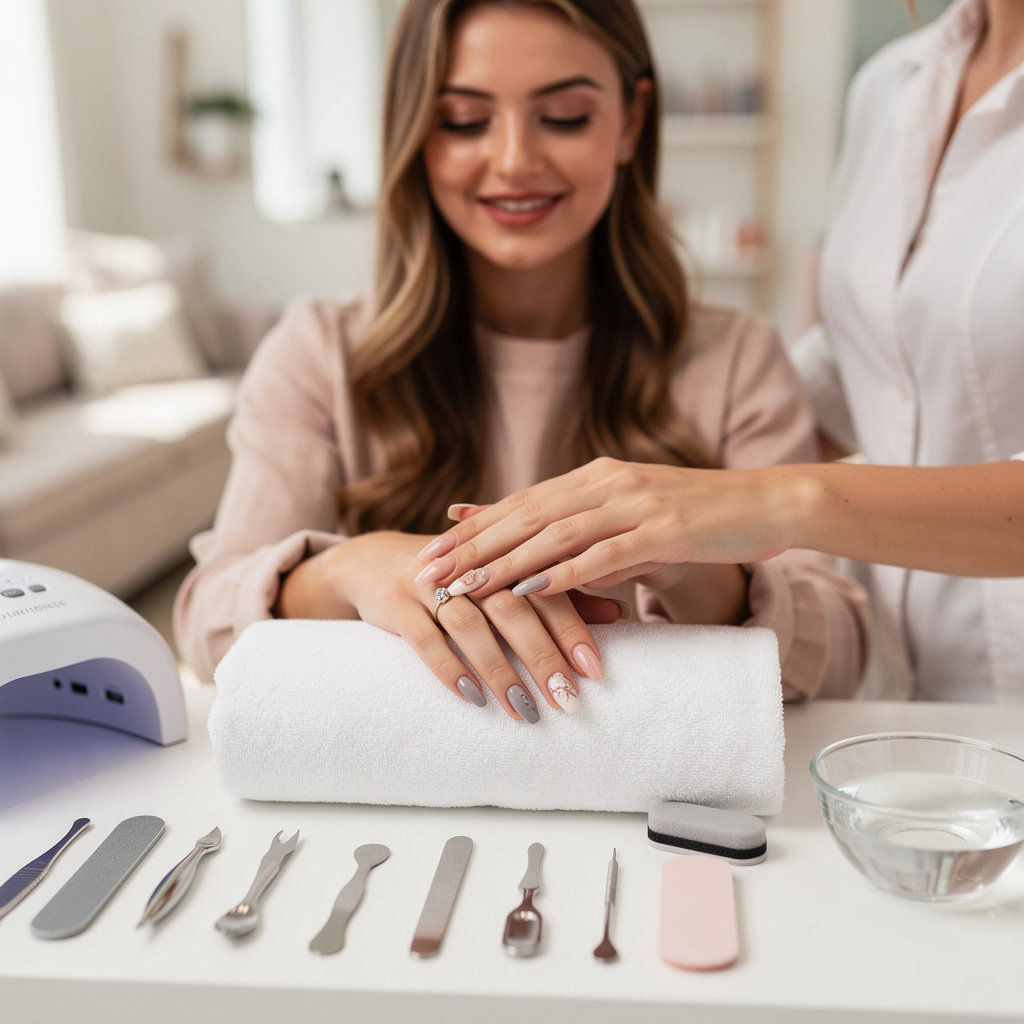 Minh Ly's Nails gallery showcasing elegant short almond nail art designs in Santa Barbara